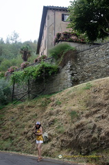 Trying not to get too wet under the Tuscan rain