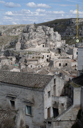 The town of Matera is perched on the edge of a deep ravine