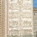 The Last Judgment is depicted on the last of the four bas reliefs on the Duomo