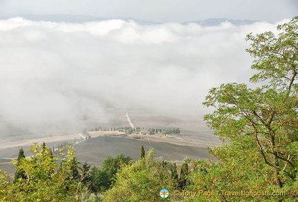 At Via del Casello is the belvedere with scenic views of Val d'Orcia