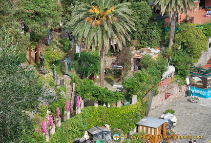 Looking down at the Museo del Parco, the largest outdoor sculpture museum in Italy