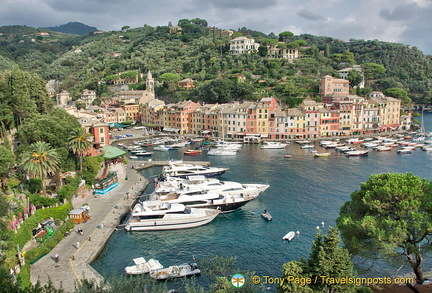 View down to the Portofino marina