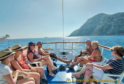 Enjoying the sun on the ferry ride