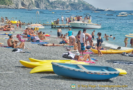 On the beach in Positano