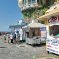 Ticket booths for Positano ferries and excursions