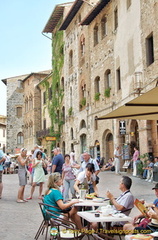 Cafe scene on the Piazza della Cisterna