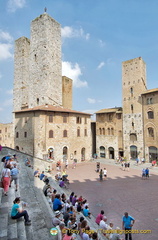 View of Piazza Duomo and the San Gimignano towers