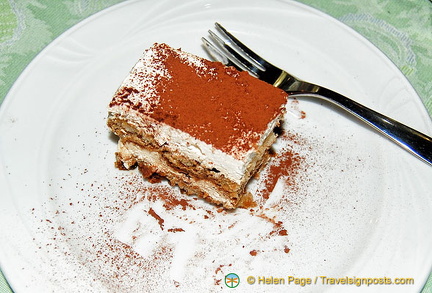 Delicious tiramisu at the Parco Ibson