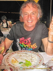 A very tanned Tony enjoying his fish at Zi-Ntonio Mare