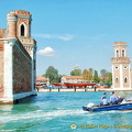 View of Arsenale towers as seen from inside the shipyard