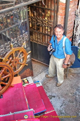 Now it's Tony's turn at the book steps