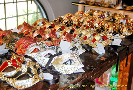 Upstairs of Arti Veneziane is their mask making area