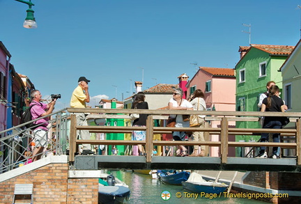 Enjoying the sights of Burano from the bridge