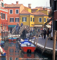 Houses along Burano's waterways