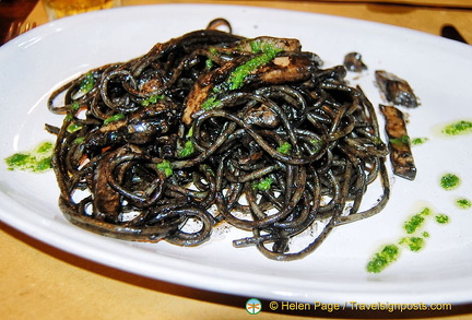 The  Spaghetti al Nero di Seppia is delicious