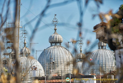 View of St. Mark's Basilica domes from the Splendid Hotel