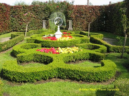 Enjoy a quiet moment in this sculptured garden.