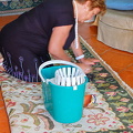 This lady was treating a newly made Arraiolos carpet