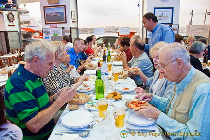 Group concentrating on their food