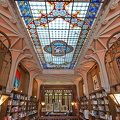 Lello bookshop, Oporto (1721 ביקורים) Stained glass skylight bears Lello’s monogram and motto Lello bookshop, Oporto