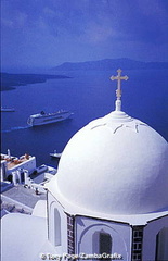 On the island of Santorini