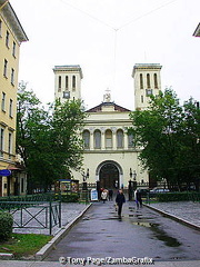 Twin-towered Lutheran church dedicated to St. Peter in Nevskiy Prospekt