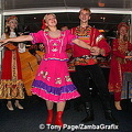 Folk dancing on a Neva River Cruise 