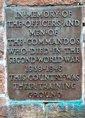 A memorial to the officers and men of The Commandos