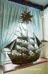 A model sailing ship at La Barca