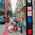 A Barcelona Bicing station in front of the Palau de la Musica