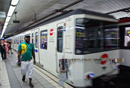 At the Barcelona metro