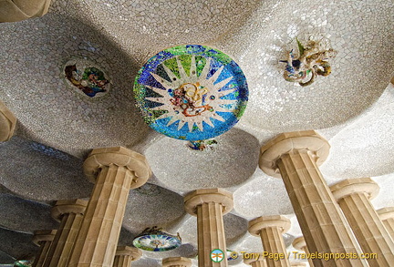 Hypostyle hall ceiling tiles and mosaics