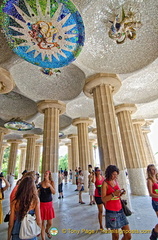 Doric columns and ceiling of the hypostyle hall