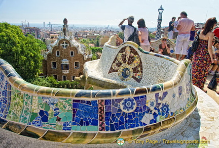 The long bench in the form of a sea serpent