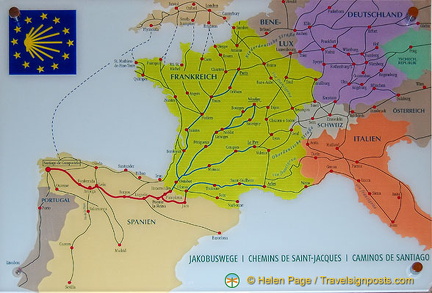 Route map of the Camino de Santiago walk