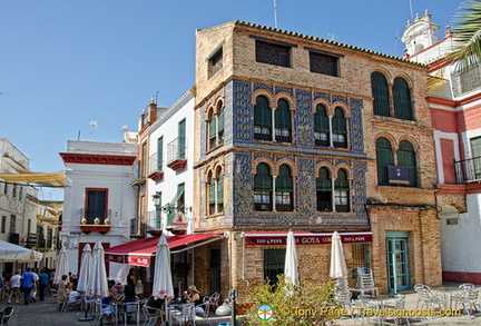 This building with the tiled walls is an attraction in Carmona