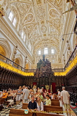 Ornate choir stalls and ceiling