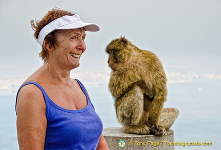 A very worried smile on this lady's face