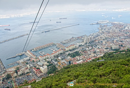 Aerial view of Gibraltar port area