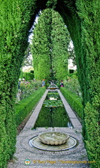 Generalife Lower Gardens - One of the many beautiful water features of the Generalife