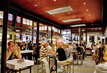 In this section there are few table with stools