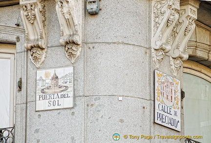 Tile street sign of Puerta del Sol