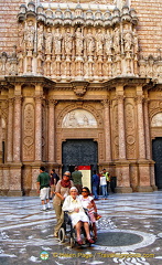 A popular pose in front of the Montserrat Basilica