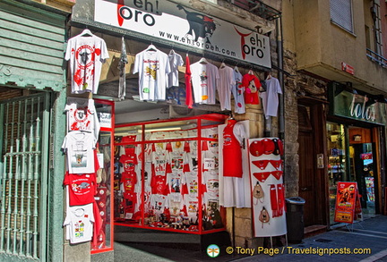 Pamplona bull run souvenirs