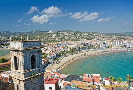 View of Peñíscola beach from the Castle