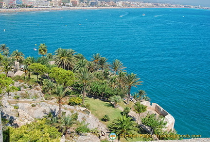 Looking down from Peñíscola Castle into the botanic park which was once the Artillery Depot