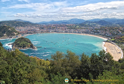 This view of La Concha is taken from the west near Monte Igueldo 