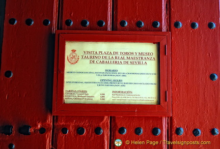 Opening times and entrance fees for the Plaza de Toros