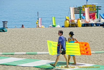 Going to the beach in Torremolinos