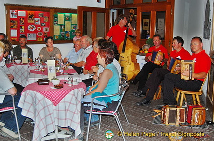 Tourists being entertained with local music